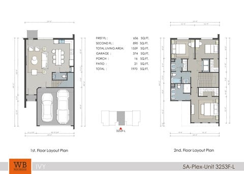 Floor plan for 3 beds, 2.5 baths, 1620 sqft